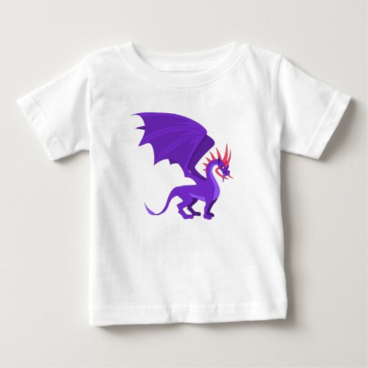 T-shirt Pour Bébé Caricature de dragon violet (Devant)