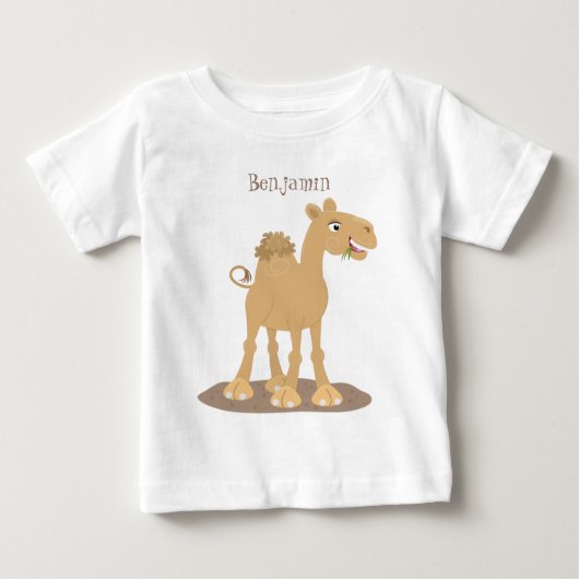 T-shirt Pour Bébé Caricature de dromadaire joyeux et souriant (Devant)