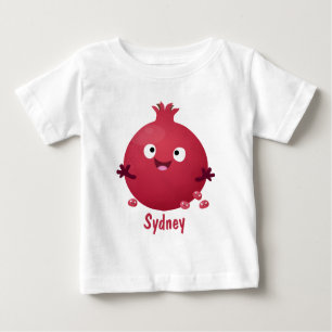 T-shirt Pour Bébé Caricature de fruits à la grenade joyeux