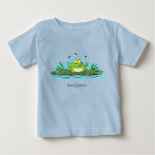 T-shirt Pour Bébé Caricature de grenouille vert mignon