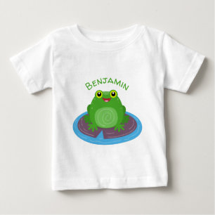 T-shirt Pour Bébé Caricature de grenouille verte mignonne