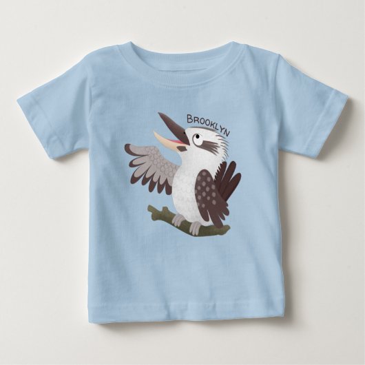 T-shirt Pour Bébé Caricature de kookaburra drôle et drôle (Devant)