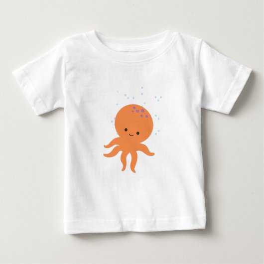 T-shirt Pour Bébé Caricature de la pieuvre mignonne (Devant)