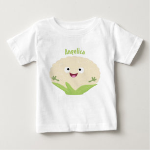 T-shirt Pour Bébé Caricature de légume de chou-fleur joyeux