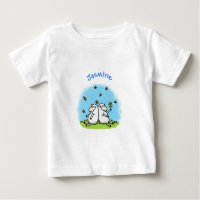 Caricature de moutons mignons amis et papillons
