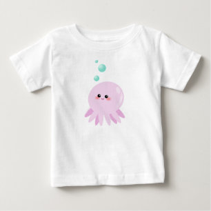 T-shirt Pour Bébé Caricature de poulpe mignonne