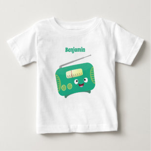 T-shirt Pour Bébé Caricature de radio rétro amusante