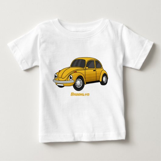 T-shirt Pour Bébé Caricature de voiture classique (Devant)
