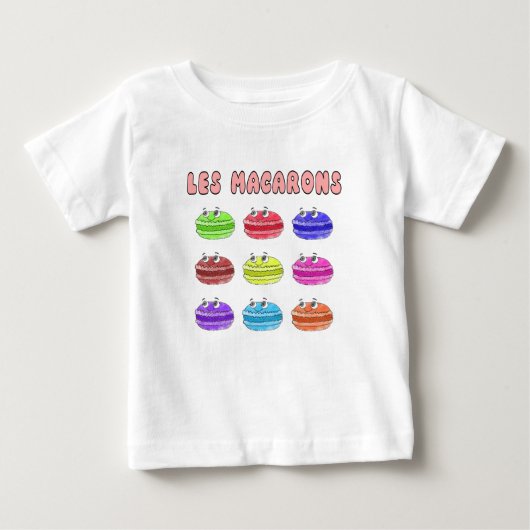T-shirt Pour Bébé Caricature des Macarons (Devant)