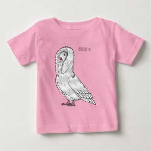 T-shirt Pour Bébé Caricature d'oiseau pigeon Jacobin