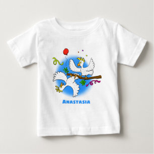 T-shirt Pour Bébé Caricature d'oiseaux de cockatoo amusante