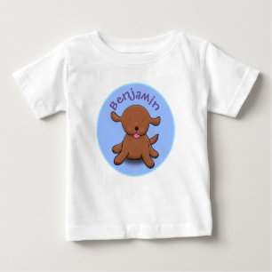 T-shirt Pour Bébé Caricature en bleu pour chien de chiot joyeux