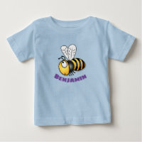 Caricature en jaune d'abeille volante mignonne