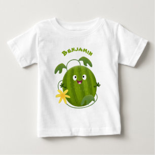 T-shirt Pour Bébé Caricature joli et souriant de pastèque