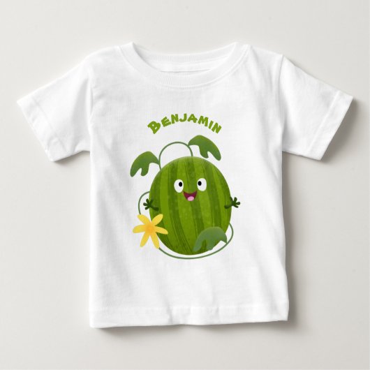 T-shirt Pour Bébé Caricature joli et souriant de pastèque (Devant)