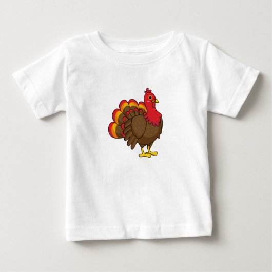 T-shirt Pour Bébé Caricature mignonne Turquie (Devant)