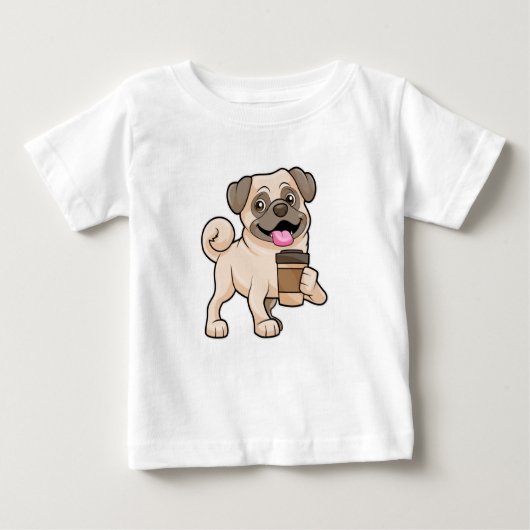T-shirt Pour Bébé Carlin avec café pour aller (Devant)