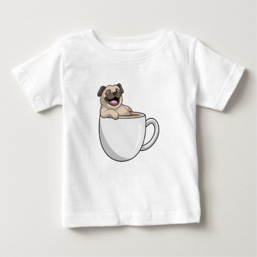 T-shirt Pour Bébé Carlin avec la coupe du café (Devant)