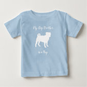 T-shirt Pour Bébé Carlin Chien Baby shower Chien bleu Chiot garçon (Devant)