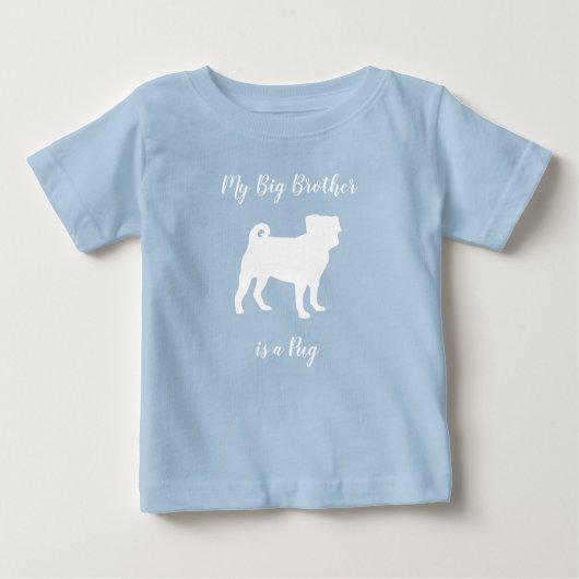 T-shirt Pour Bébé Carlin Chien Baby shower Chien bleu Chiot garçon (Devant)