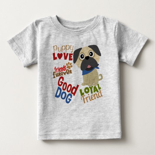T-shirt Pour Bébé Carlin Dog meilleur ami (Devant)