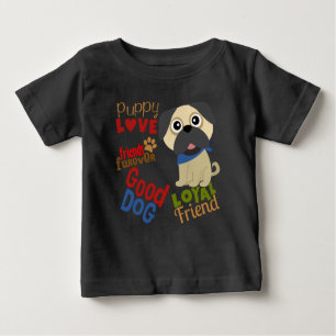 T-shirt Pour Bébé Carlin Dog meilleur ami