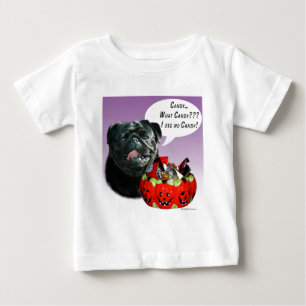 T-shirt Pour Bébé Carlin (noir) Bonbons d'Halloween