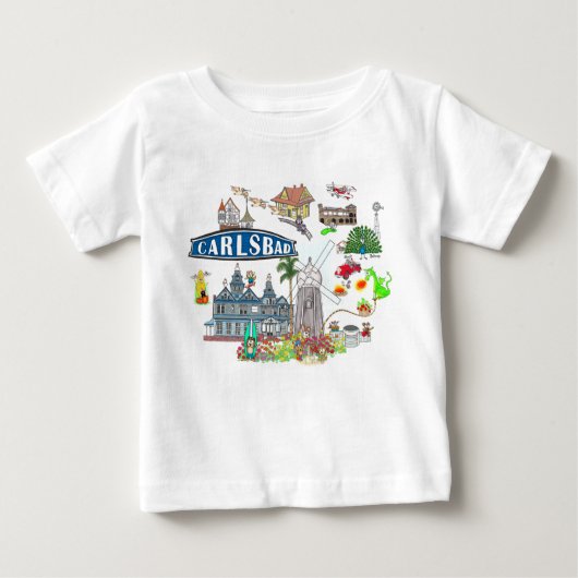 T-shirt Pour Bébé Carlsbad Beach City Fun (Devant)