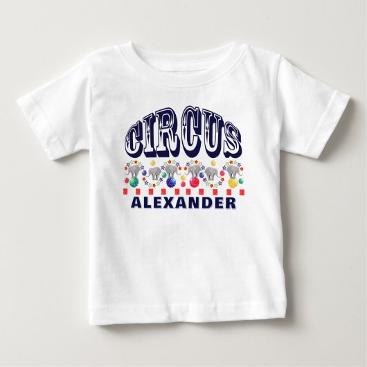 T-shirt Pour Bébé Carnaval en bande des éléphants de cirque (Devant)