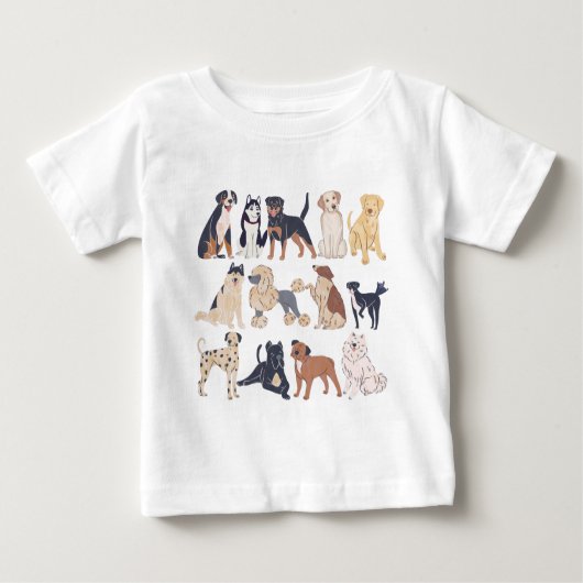 T-shirt Pour Bébé Carnet Motif de chien mignon (Devant)