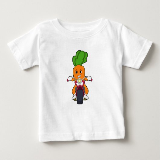 T-shirt Pour Bébé Carotte comme Biker avec Motorcycle.PNG (Devant)