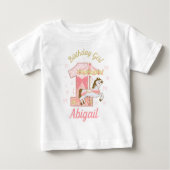 T-shirt Pour Bébé Carousel Première Fille d'anniversaire (Devant)
