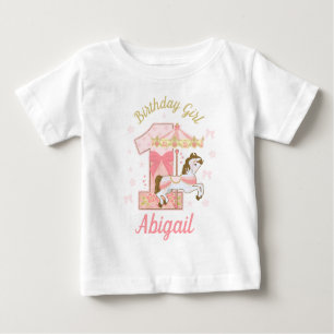 T-shirt Pour Bébé Carousel Première Fille d'anniversaire