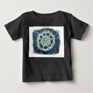 T-shirt Pour Bébé Carrosserie arrière - plan bleu mandala blanc