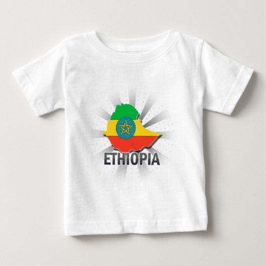 T-shirt Pour Bébé Carte 2,0 de drapeau de l'Ethiopie (Devant)