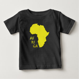 T-shirt Pour Bébé Carte d'Afrique jaune funky