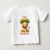 T-shirt Pour Bébé Carte d'anniversaire Lion Souriant Mignon et Pommi (Devant)