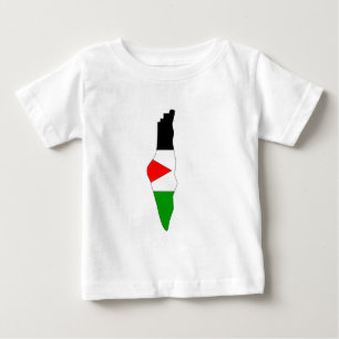 T-shirt Pour Bébé Carte de drapeau de la Palestine