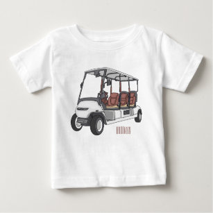 T-shirt Pour Bébé Carte de golf / dessin animé en voiturette de golf