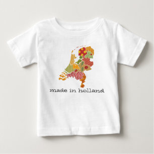 T-shirt Pour Bébé Carte de la province de Hollande Style de Patchwor