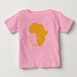 T-shirt Pour Bébé Carte de l'Afrique Jaune Funky