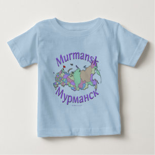 T-shirt Pour Bébé Carte de Mourmansk Russie