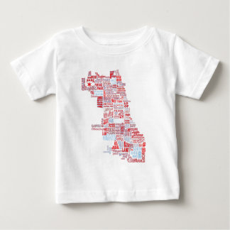 T-shirt Pour Bébé Carte de voisinage de Chicago
