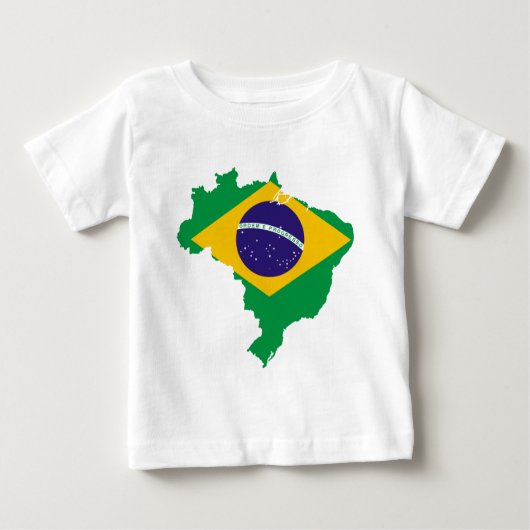 T-shirt Pour Bébé carte du drapeau brésilien (Devant)