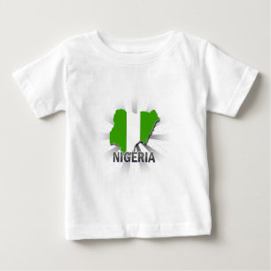 T-shirt Pour Bébé Carte du drapeau du Nigeria 2.0