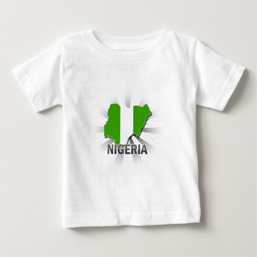 T-shirt Pour Bébé Carte du drapeau du Nigeria 2.0 (Devant)