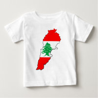 Carte du Liban avec drapeau