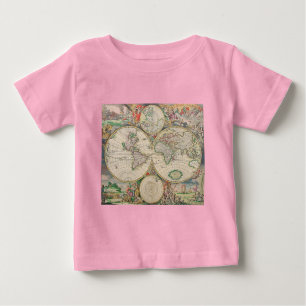 T-shirt Pour Bébé Carte du monde antique