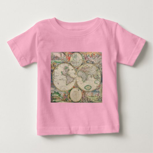 T-shirt Pour Bébé Carte du monde antique (Devant)