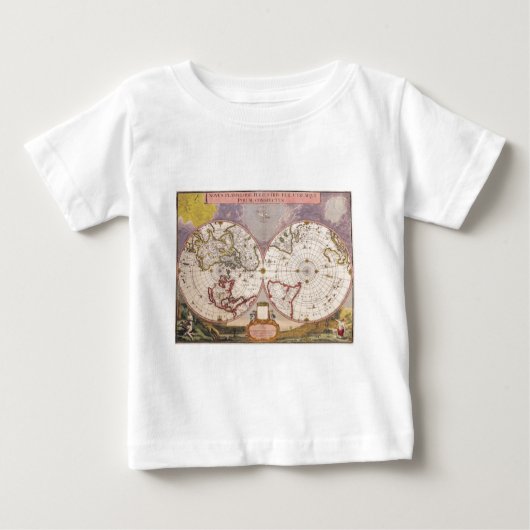 T-shirt Pour Bébé Carte du monde antique (Devant)